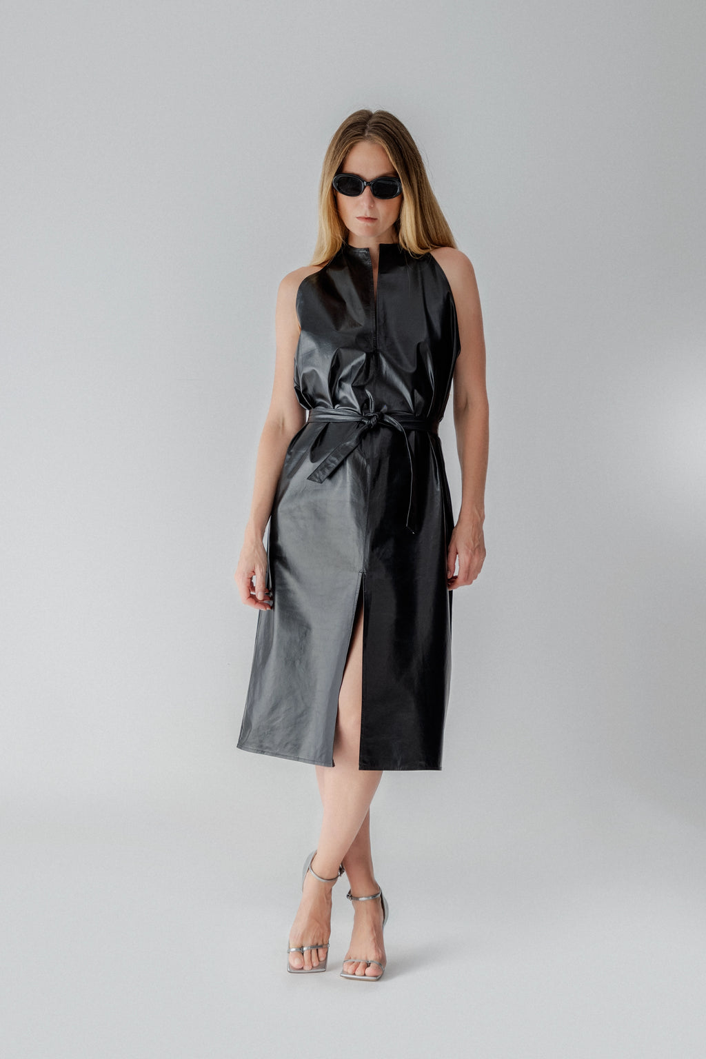 Leather Halterneck Dress