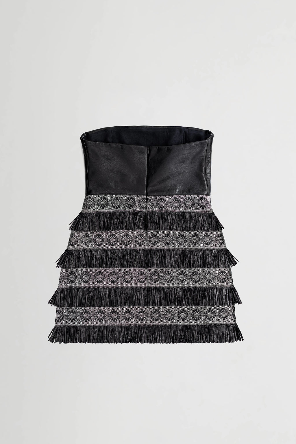 Leather Strapless Evening Dress