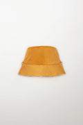 Leather Bucket Hat with Cashmere