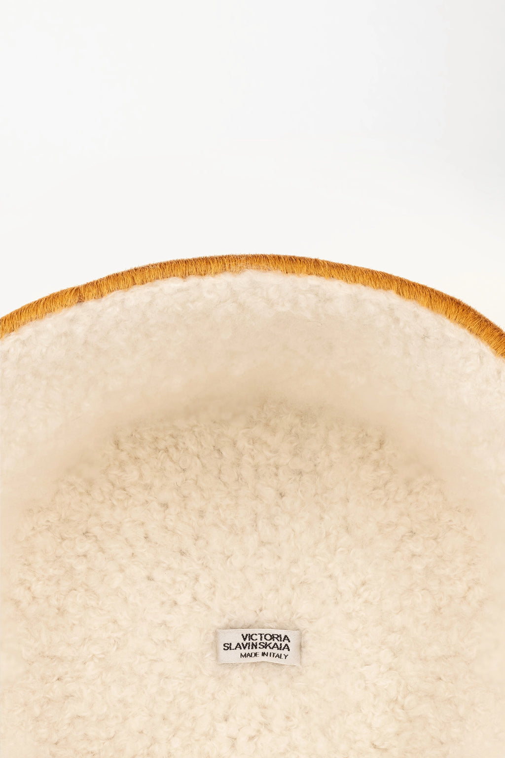 Leather Bucket Hat with Cashmere