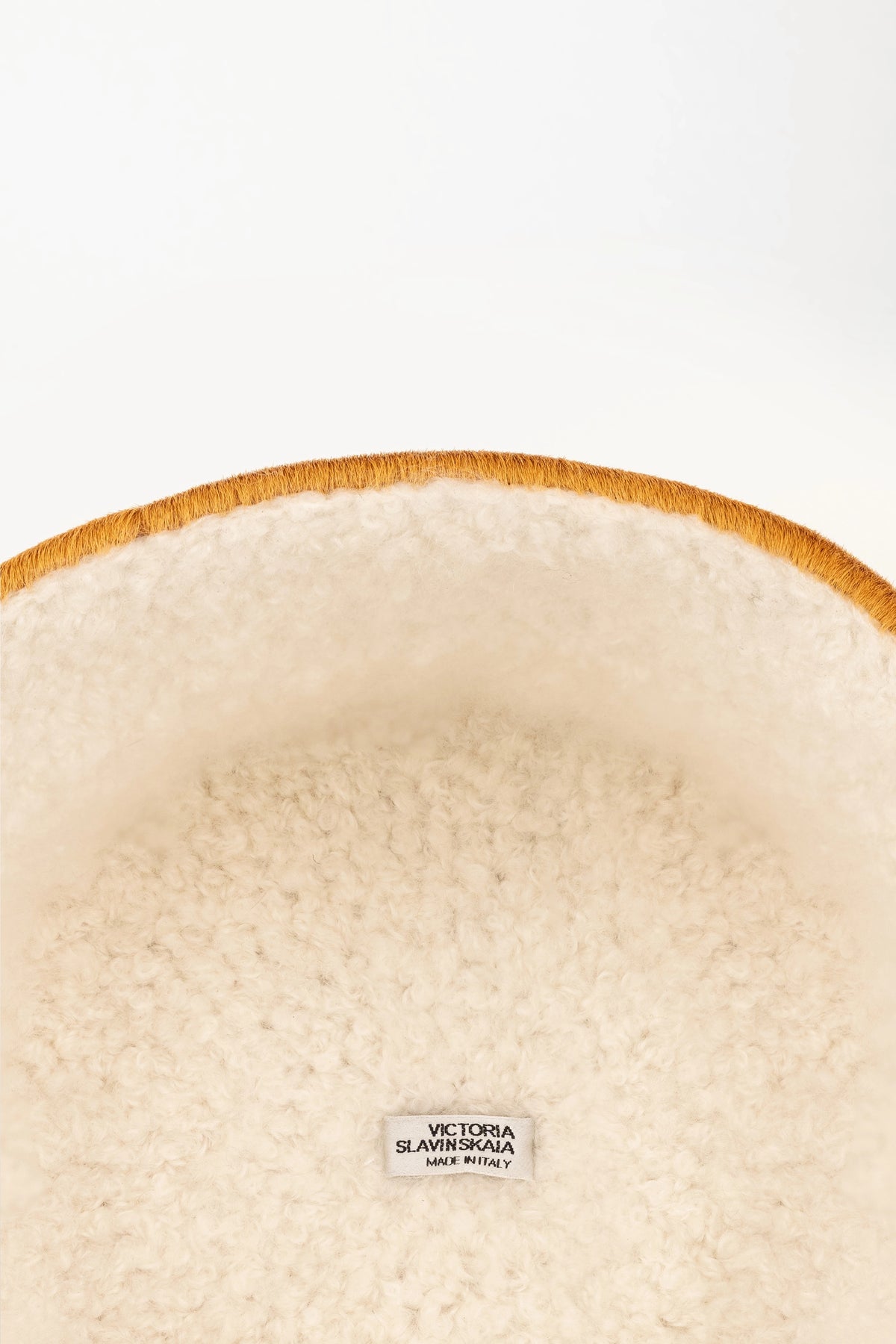 Leather Bucket Hat with Cashmere