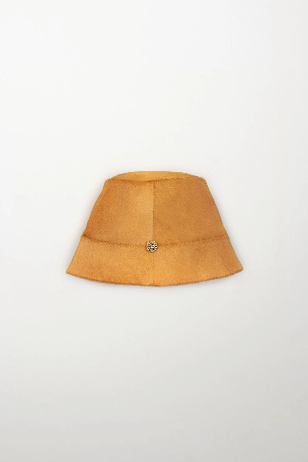 Leather Bucket Hat with Cashmere