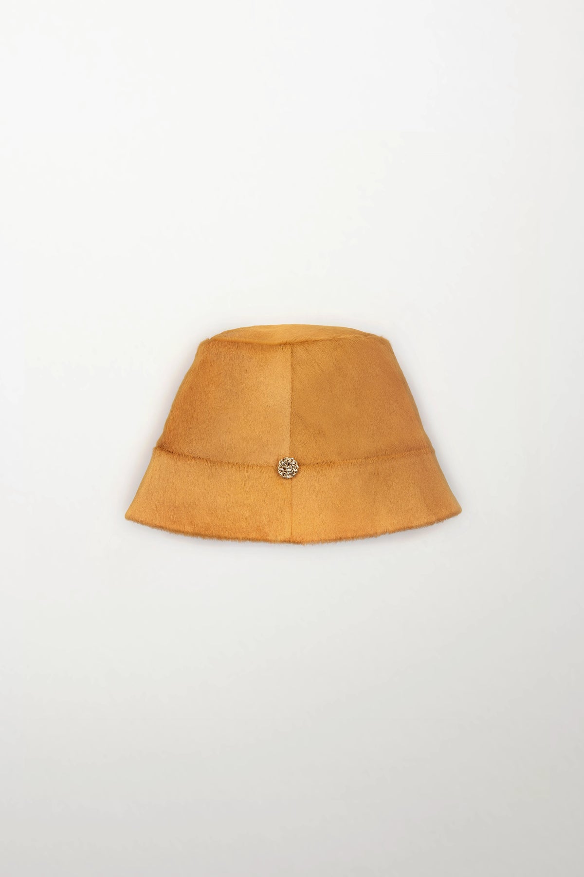 Leather Bucket Hat with Cashmere