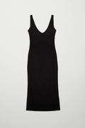 Long V-Neck Dress with Open Back
