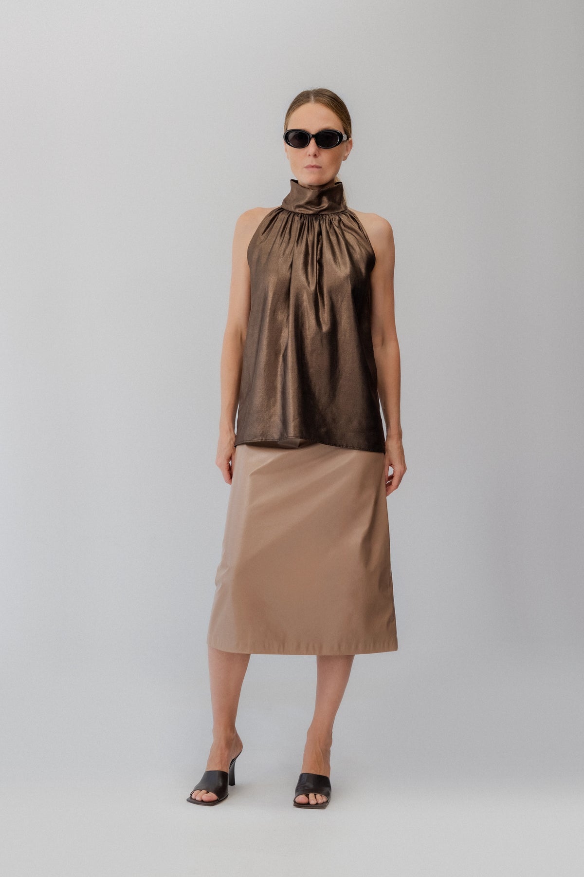 Metallic Silk Top