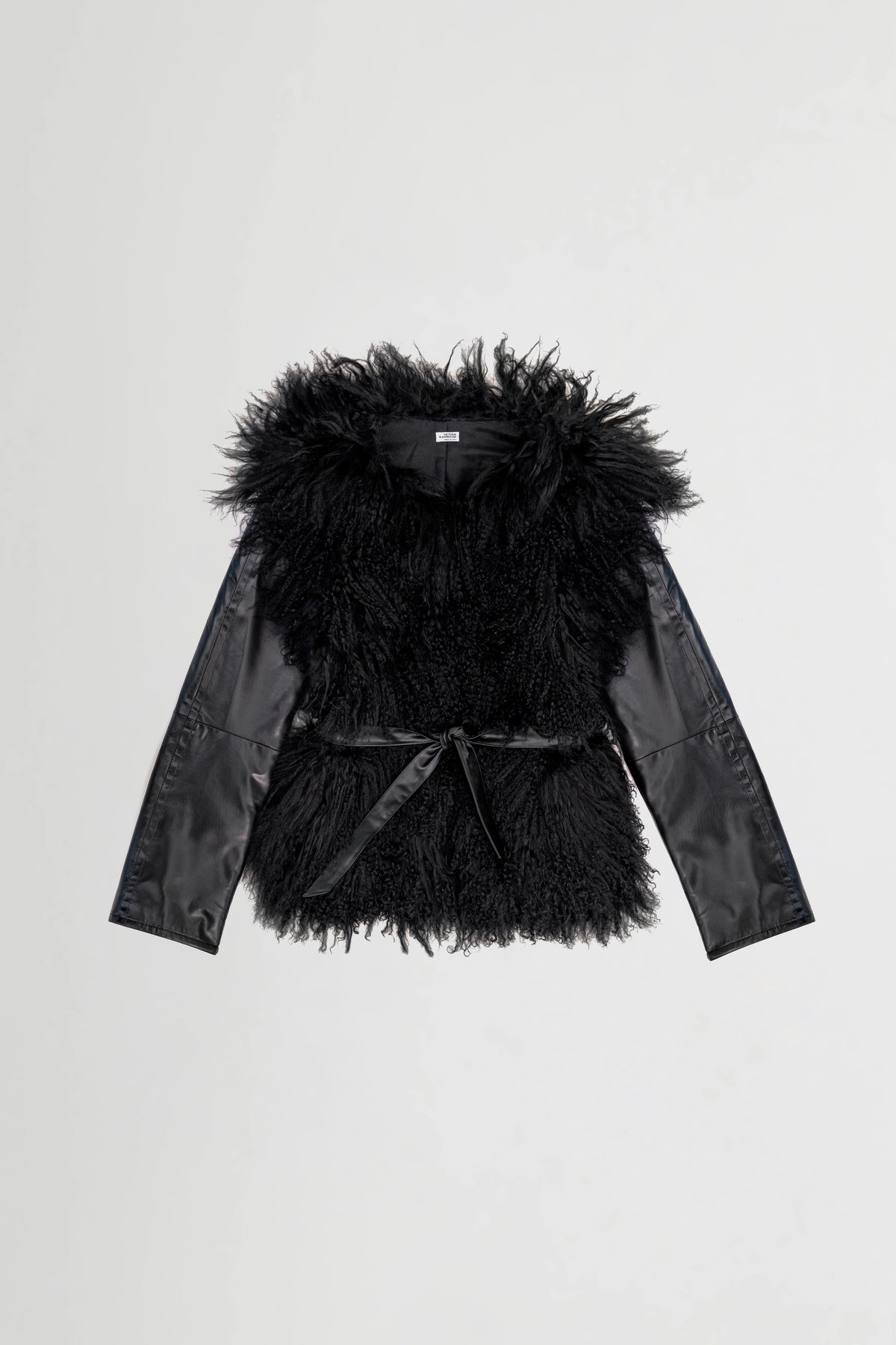 Shearling Jacket with Leather Sleeves