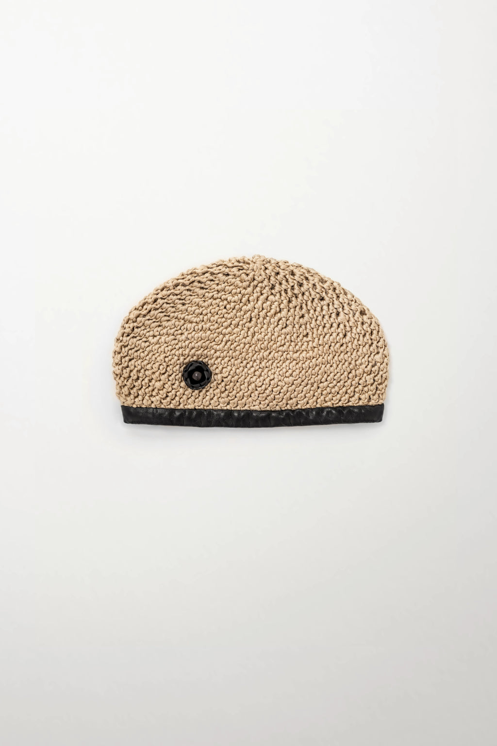 Silk Beret with Black Rose