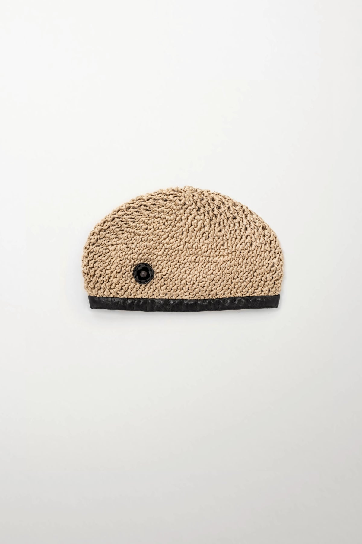 Silk Beret with Black Rose