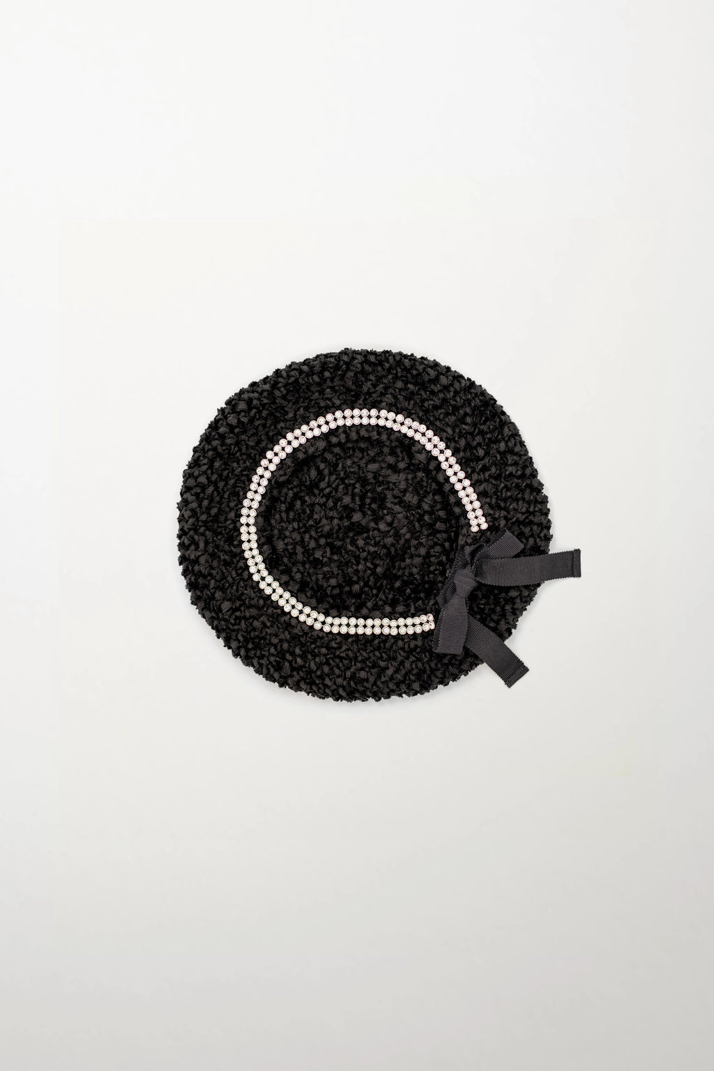 Silk Beret with Crystal Rhinestones