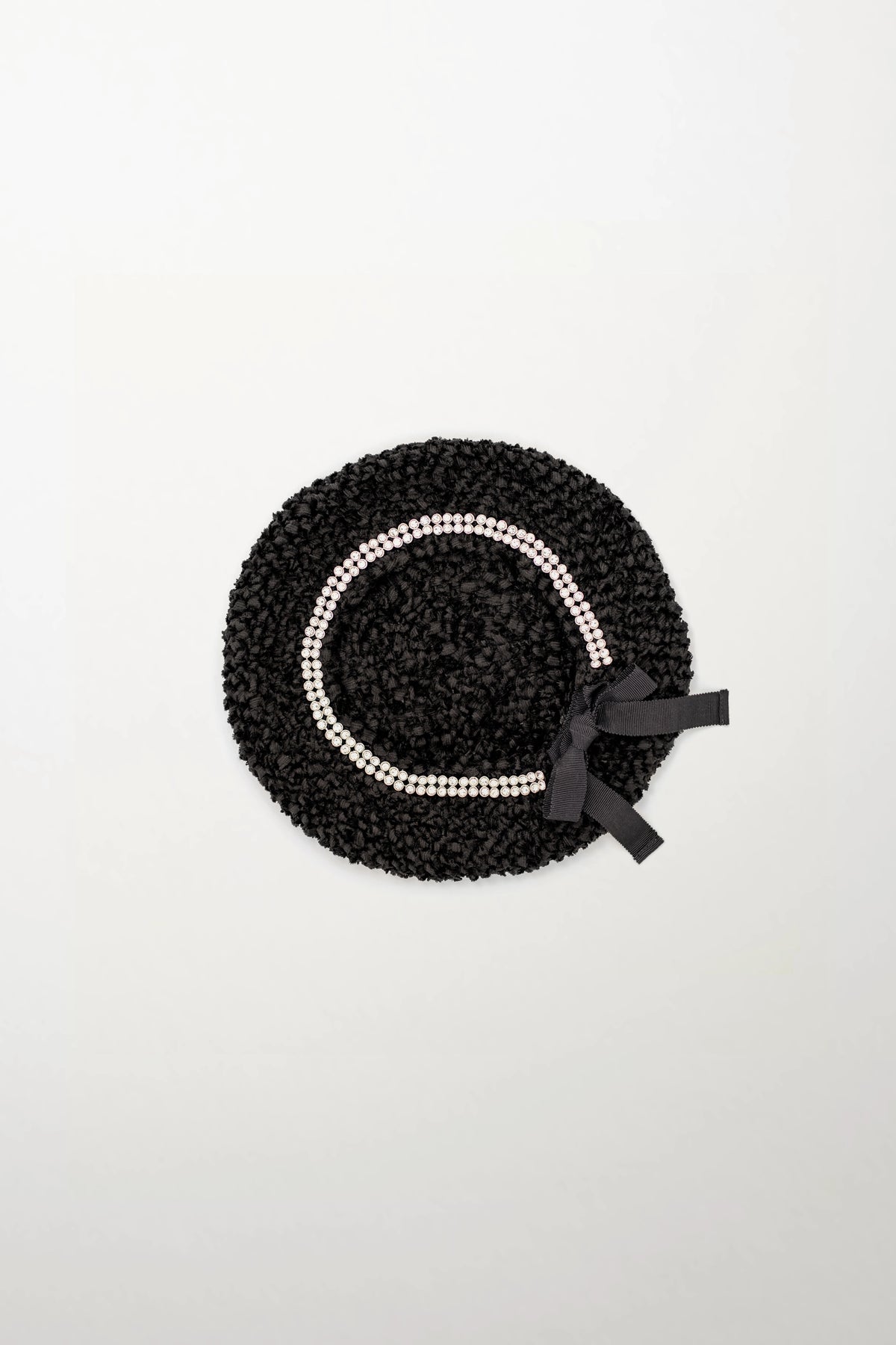 Silk Beret with Crystal Rhinestones