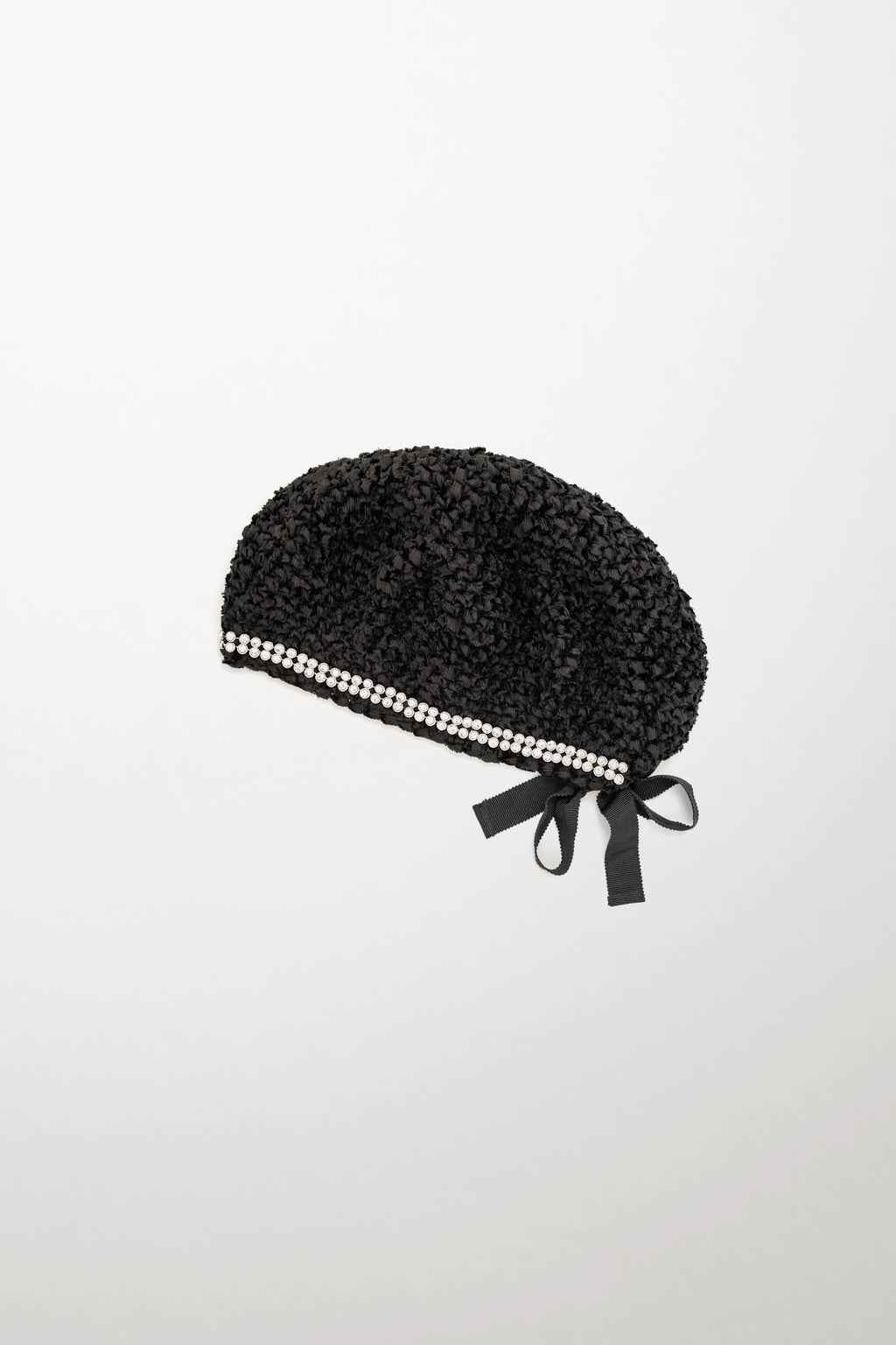 Silk Beret with Crystal Rhinestones