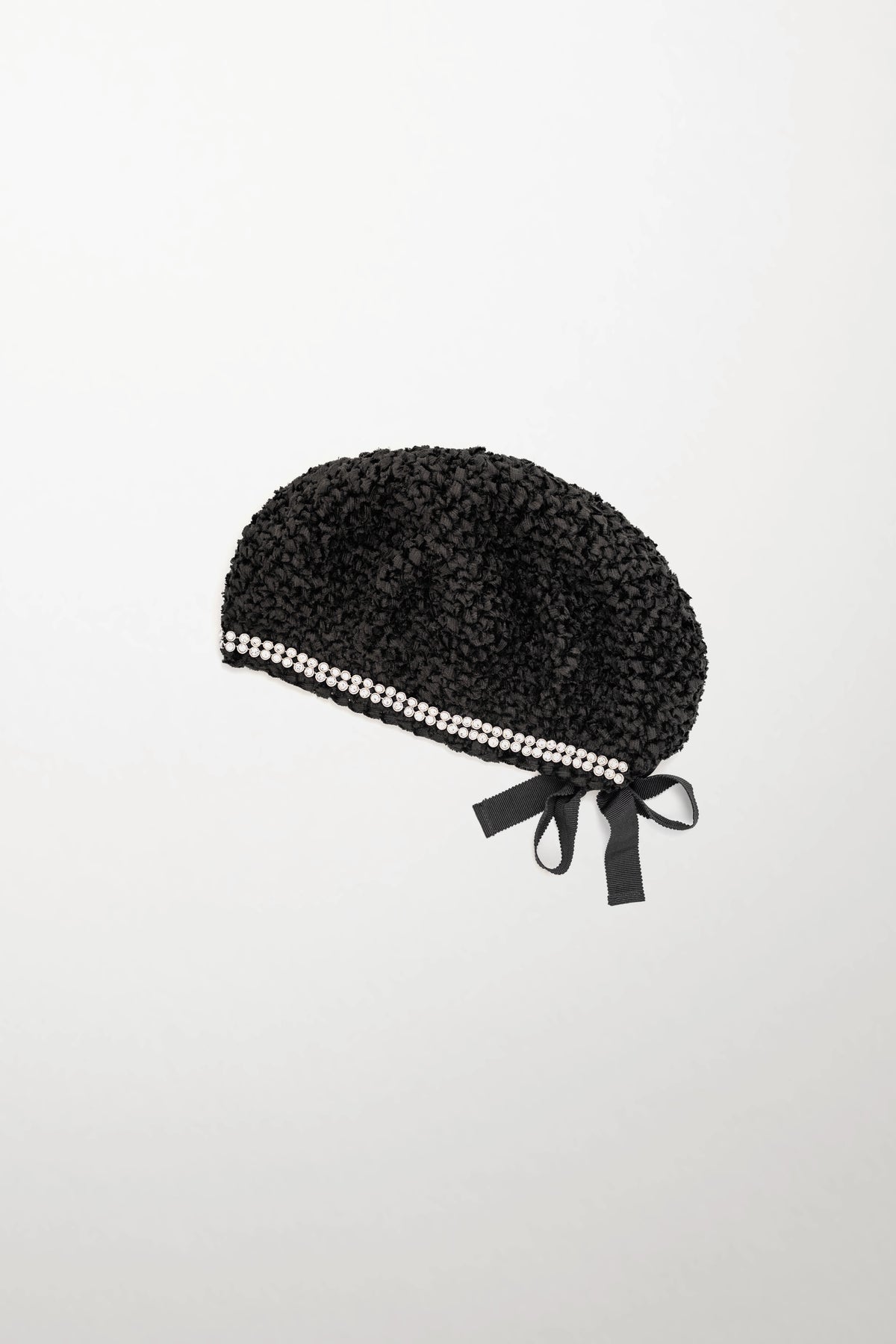 Silk Beret with Crystal Rhinestones