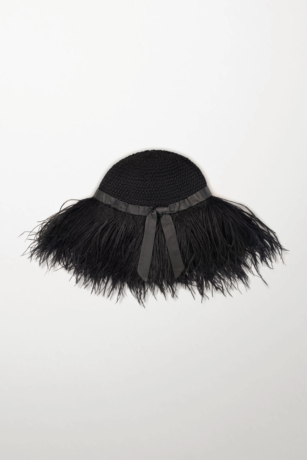 Wide-Brim Hat with Feathers