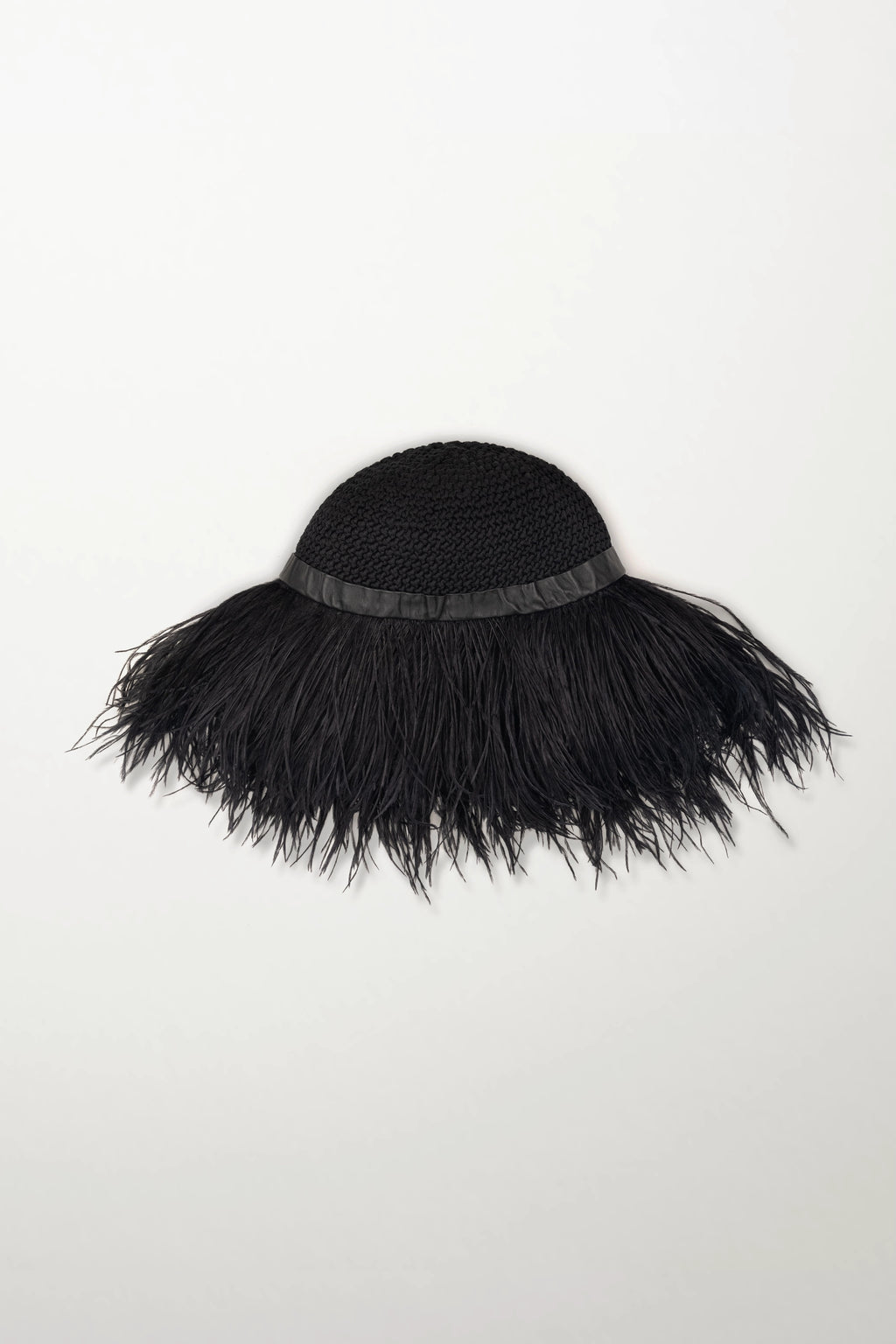 Wide-Brim Hat with Feathers