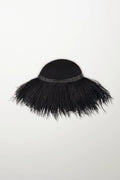 Wide-Brim Hat with Feathers