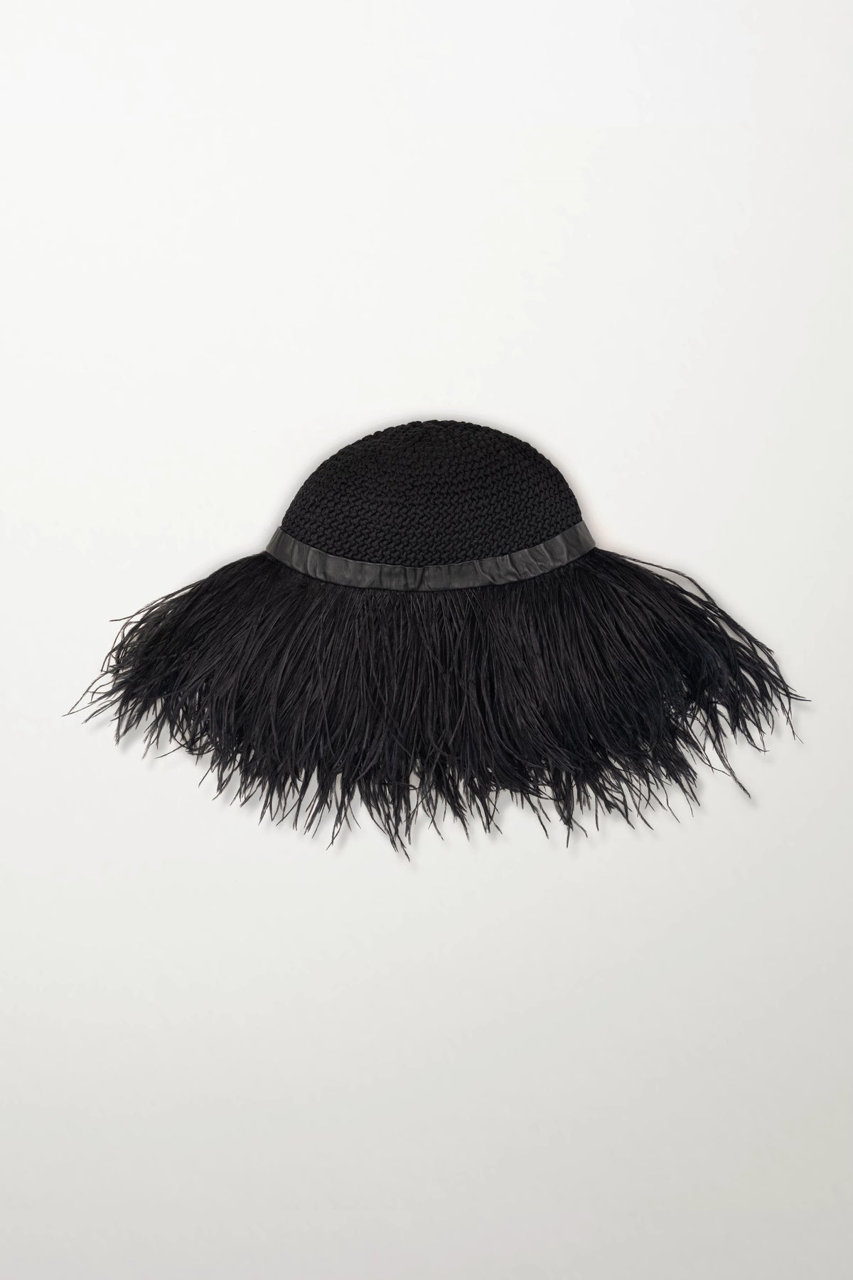 Wide-Brim Hat with Feathers