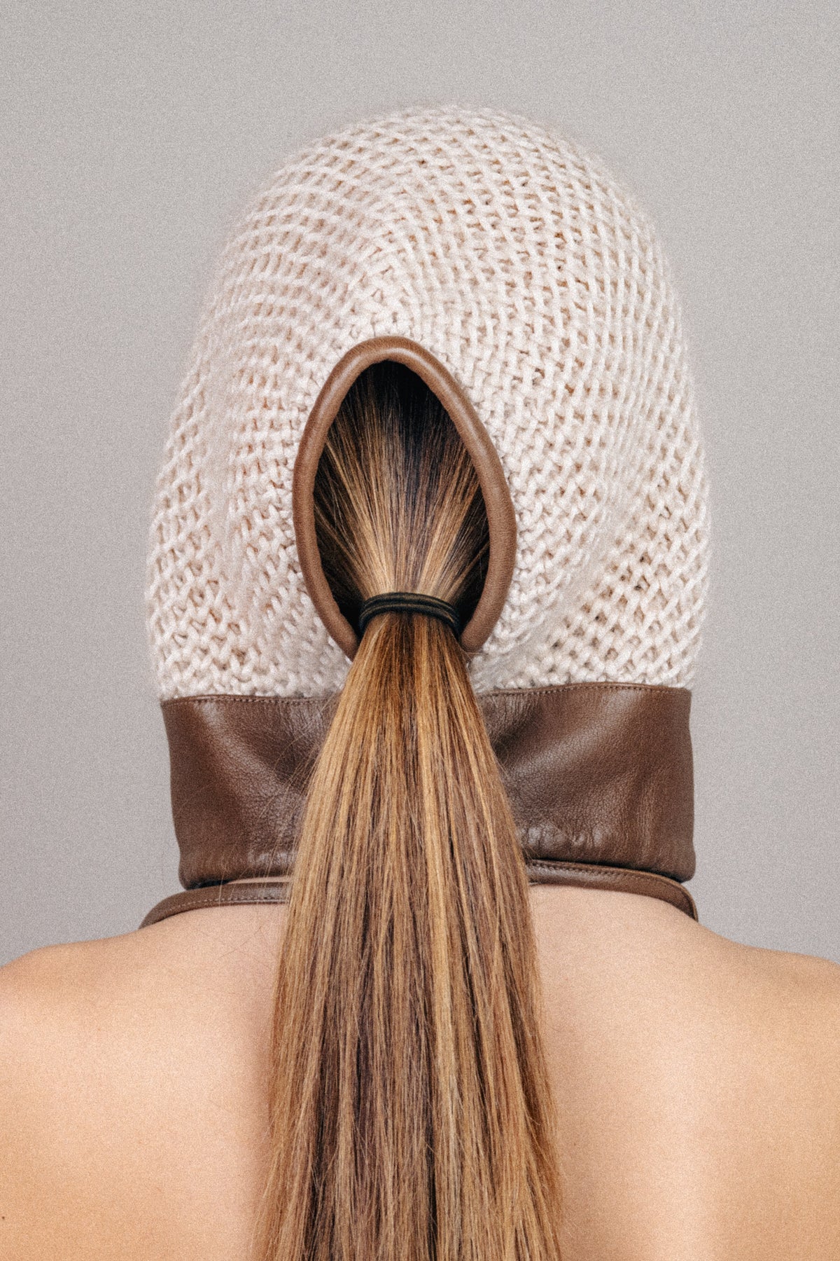 Openwork Cashmere Shearling Hood